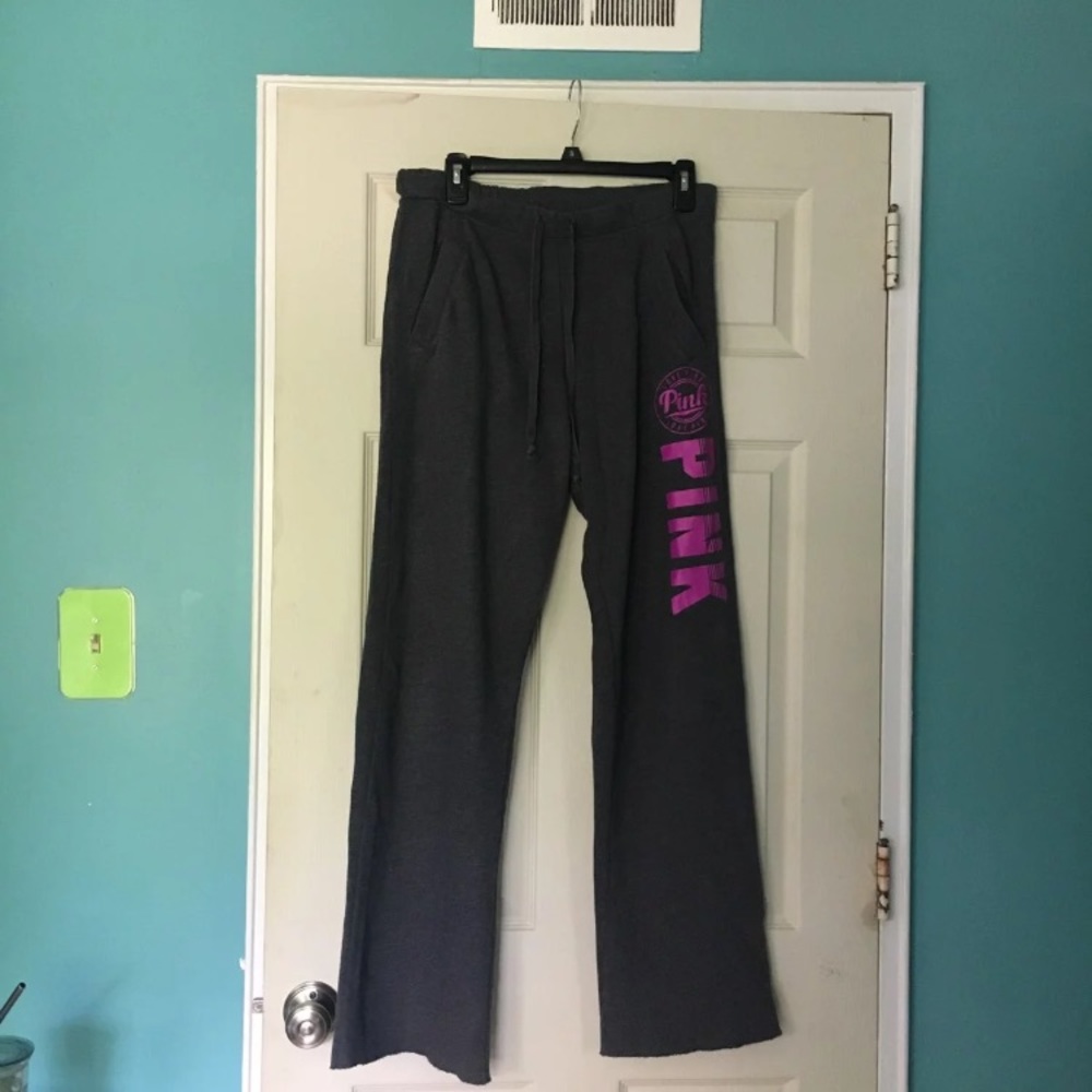 Pink charcoal grey sweatpants